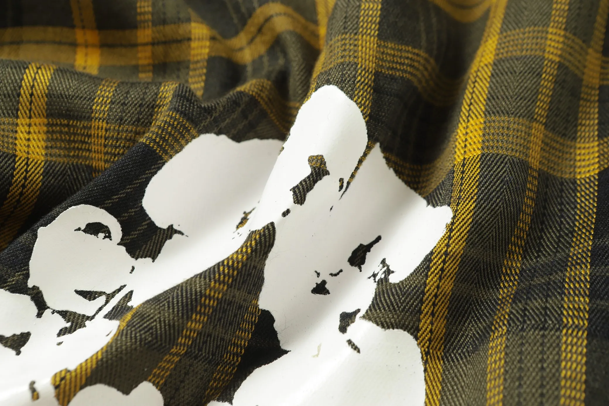 P136 383 DENIM TEARS kapok European and American fashion brand high-quality plaid long-sleeved shirt set Color Red Gray Yellow Size S-XL